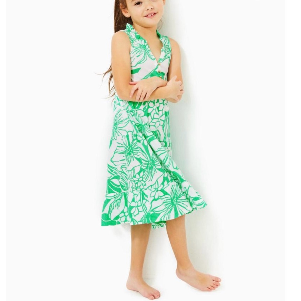 NWT! Lilly Pulitzer Girls Mini Malone Maxi Dress Spearmint Kiss My Tulips